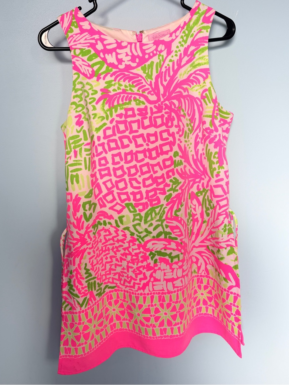 Lilly Pulitzer Donna Shift Romper Pink Sunset Home Slice Pineapple Size S